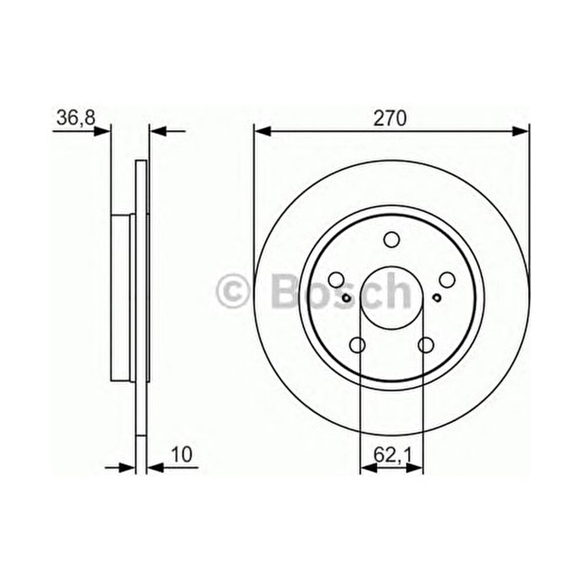 Bosch Fren Diski Arka [5D 270Mm] Aurıs 12 Corolla 07